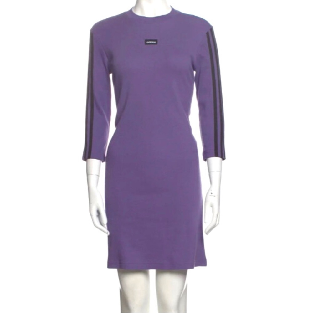 Adidas 3/4 Length Sleeves Three Stripes Moment Dress - Brand New